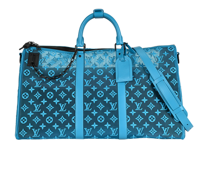 Keepall Triangle 50, &pound;1,950, Handbags, Blue, Mesh, Front view